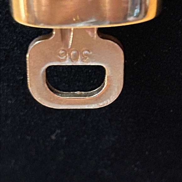 Louis Vuitton #306 Gold-tone LV Padlock Pendant Necklace on 20” Paperclip Chain - Picture 2 of 9